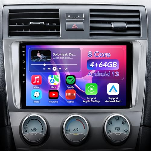 8 Core 4+64GB Car Radio Stereo Upgrade for 2006-2011 Toyota Camry Plug and Play 9 Android 13 Head Unit with Wireless Carplay/Android Auto/1080P Backup Camera/AM FM Radio