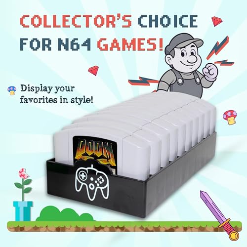 Skywin N64 Game Storage - Holder Fits and Organizes Cartridges - Simple and Stylish Design to Show Off Your Game Collection (2 Pack)