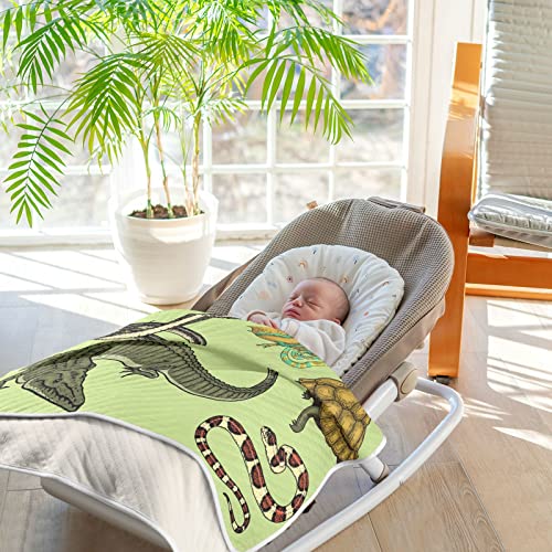 Image of Crocodile Snakes Lizard Baby Blankets Soft Warm Crib Stroller Blanket for Toddler Newborn Girls Boys, 30x40in