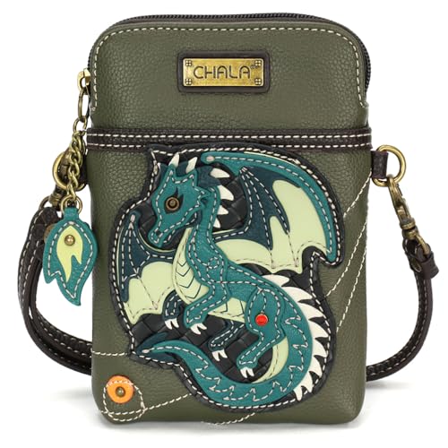 Image of CHALA Cell Phone Crossbody Purse-Women PU Leather /Canvas Multicolor Handbag with Adjustable Strap