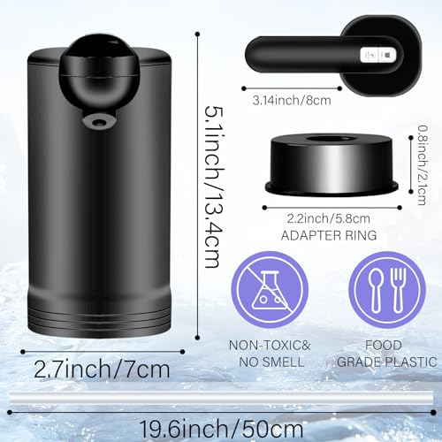 GALASALA Water Dispenser for 5 Gallon Bottle, Universal 2-Motor Faster Pumping, Portable Silent Electric USB Charging 5 Gallon Water Pump, (Remove The Adapter Ring Before Use), Black. - Image 4