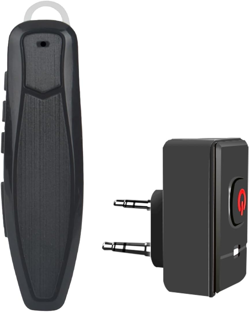 Bluetooth Walkie Talkie headset, Bluetooth earpiece with noise-cancelling microphone, Compatible BaoFeng Kenwood Quansheng Radios uv-k5 & plus 2-pin K-Connector (Updated version)