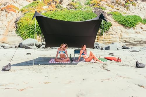 Image of Neso Grande Portable Beach Tent Sun Shelter - Lightweight Beach Shade Canopy - Easy Setup for Family Outings - Patented Reinforced Corners - UPF 50+ Sun Protection - 7ft Tall, 9 x 9ft