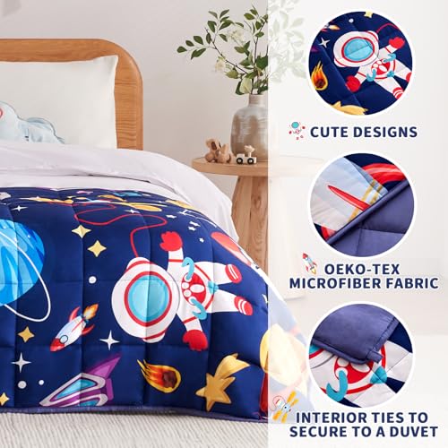 anfie Weighted Blanket Kids(40"x60" 7lbs) Weighted Blanket Cooling Blanket for Sleeping,Throw Size Breathable Blanket with Premium Glass Bead(Blue Aerospace)