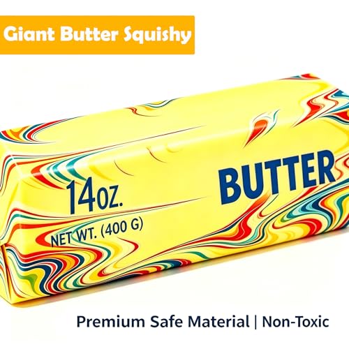 9.5in Big Butter Squishy, Giant Rainbow Butter Squishy, 14oz Jumbo Slow Rising Squeeze Toy, Stress Relief for Adults, Perfect for Office, Desk, Classroom, Home, Travel & Party Favors - Image 3