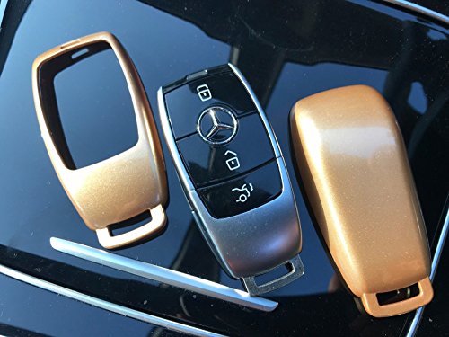 Protex NIEUWE HOGE GRADE BESCHERMING SHELL CASE COVER VOOR 3/4 BUTTON SMART INTELLIGENT KEY FOB REMOTE 2017 2018 MERCEDES-BENZ MODEL C-CLASS AMG E-CLASS S-CLASS CLA GLA HYBRID W213 (GOLD)