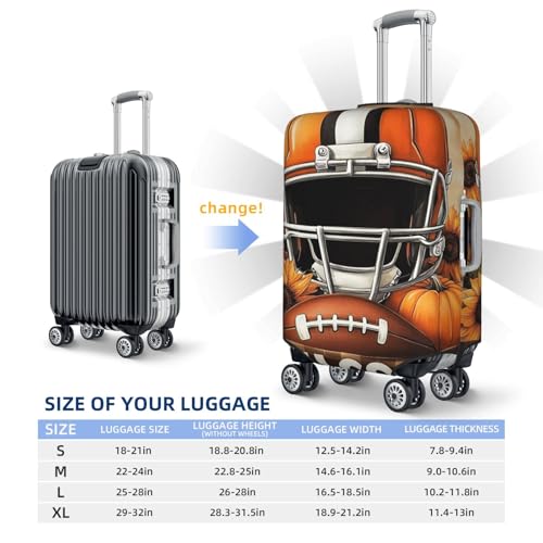 Orange Football Helmet Pumpkins Sunflowers Elastic Travel Luggage Covers Dustproof Scratch-Resistant Suitcase Protector Fit 22-24 Inch4