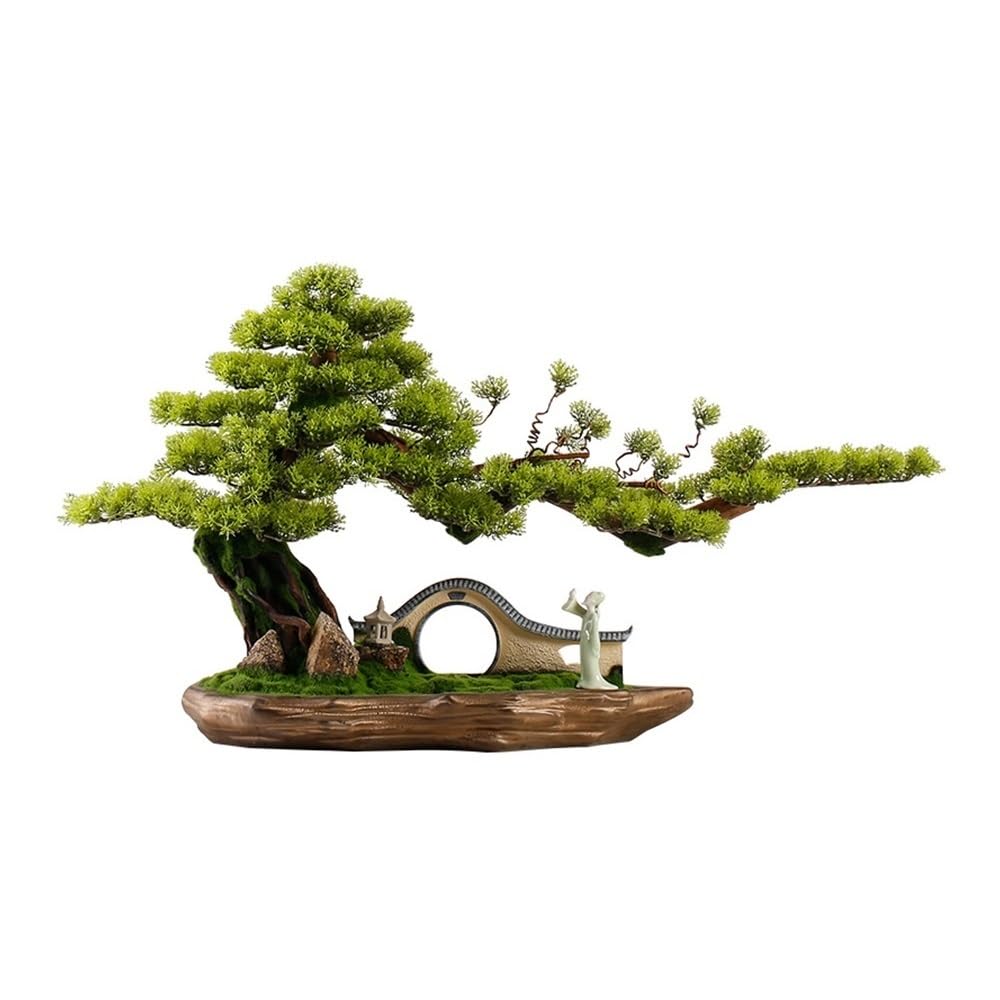 GTHTUHFD Artificial Plants, New Chinese Backflow Incense Burner Artificial Bonsai Tree Home Living Room Porch Office Decoration,Home Decor