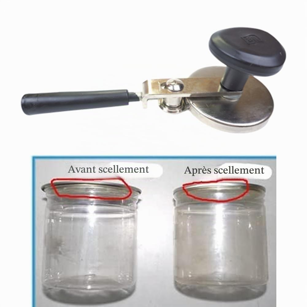 Machine de Scellement de Canettes Portable Manuelle, Machine de Scellement de Bouteilles en Aluminium, Scelleuse de Canettes Manuelle pour Usage Domestique et Commercial, 52mm.