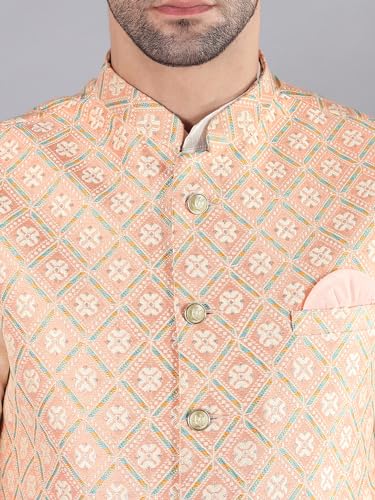 Image of Uri and MacKenzie Men's Silk Blend Kurta Pajama with Designer Ethnic Nehru Jacket /Modi Jacket