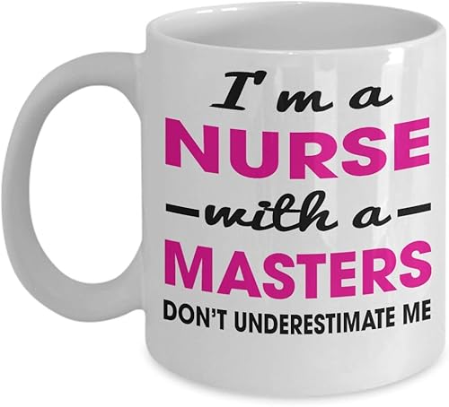 Taza de café con maestría para enfermería regalo de graduación con maestría en ciencias en la escuela de enfermería regalo divertido para madre