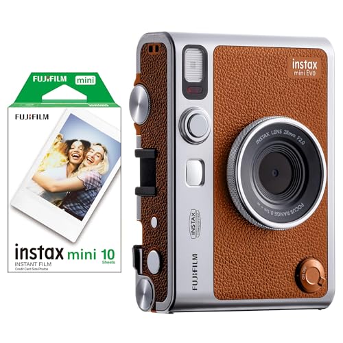 Instax Mini Evo Kahverengi Fotoğraf Makinesi ve 10'lu Film
