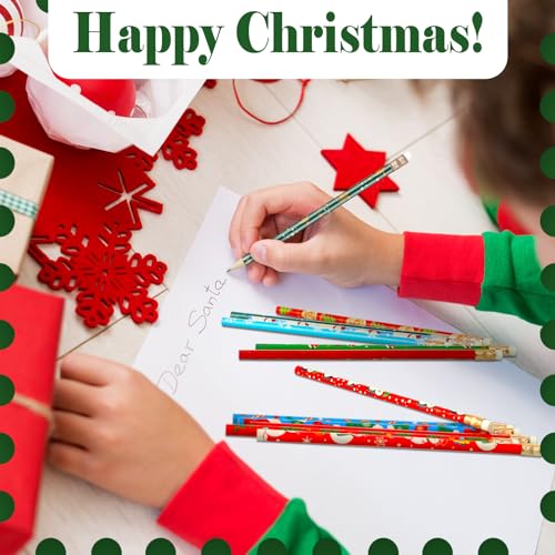 Set de 60 lápices navideños HB con borradores miniatura 4