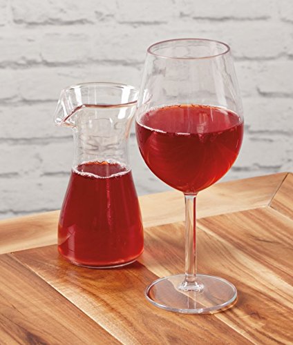 G.E.T. Heavy-Duty Reusable Shatterproof Plastic Wine Glasses, 15 Ounce, Clear (Set of 4)