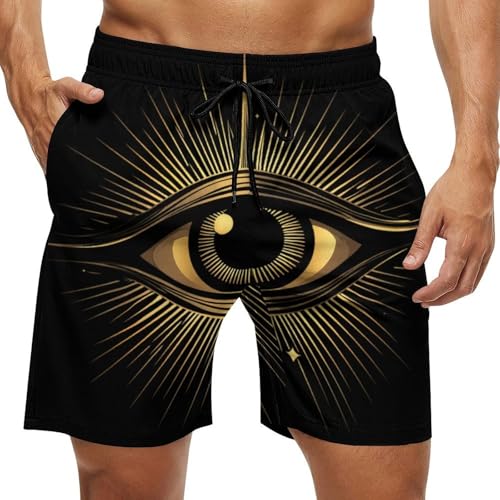 Evil Eye Mens Swim Trunks Quick Dry Board Shorts Beach Swimwear Bathing Suits