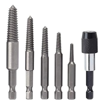 H9 6pcs/Set Hex Shank Broken Screw Extractor With Extension Screw Holder for Damaged Bolts Removal Tool Water Pipe Remover