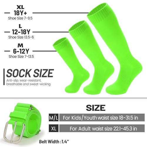 Ultrafun Baseball/Softball Socks and Belt Combo Set for Kids Youth2