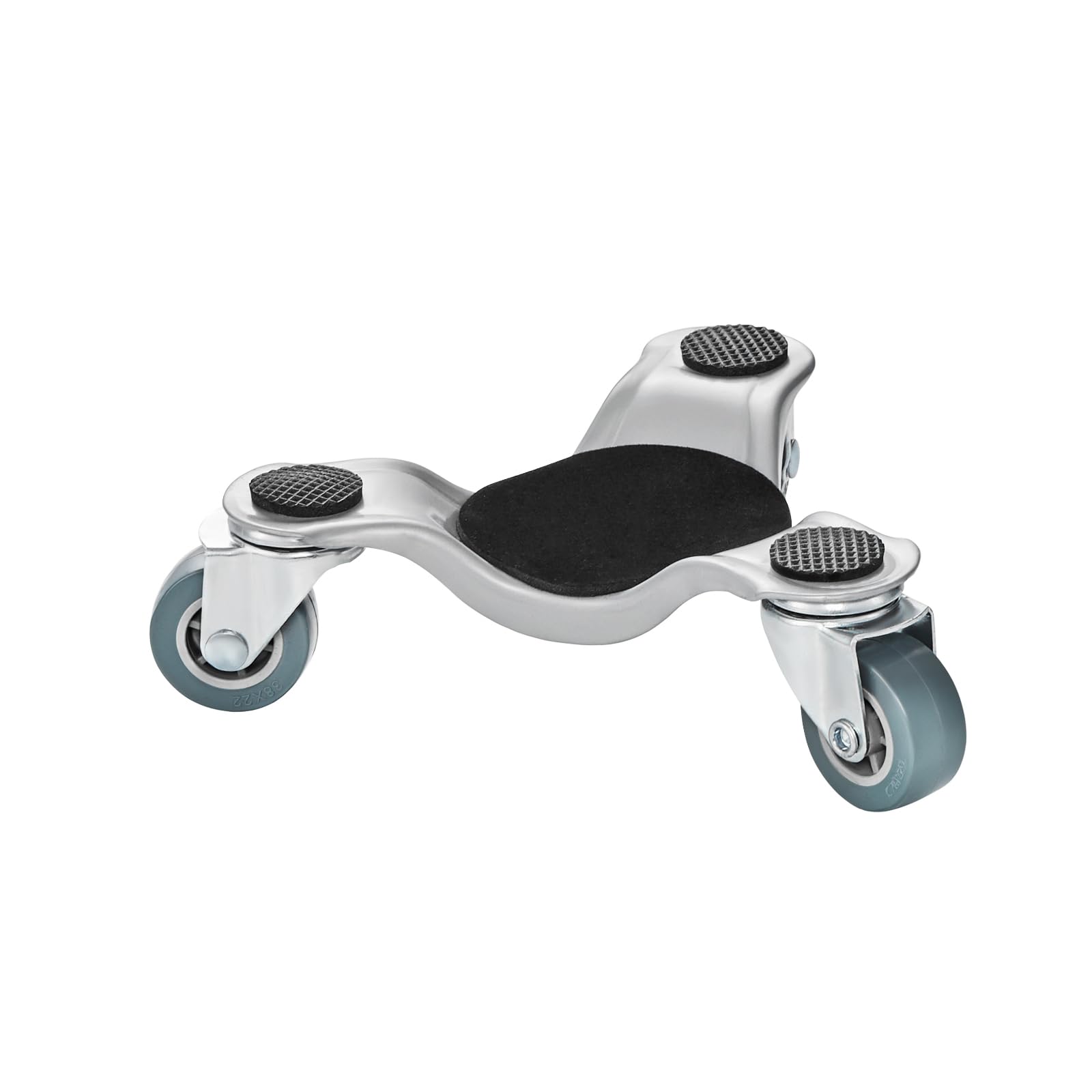 VEVOR 4 carrelli per mobili da 15,2 cm, in acciaio con ruote girevoli a 360° in polipropilene e tappo antiscivolo, 3 ruote per spostare mobili pesanti, frigorifero, divano