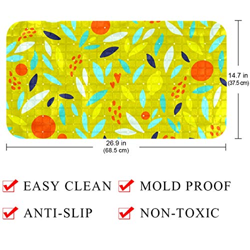 Tapis de bain antidérapant fruits orange citron 35x77 cm - 5