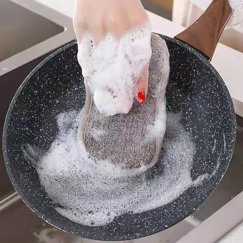 Image of 4 PCS Scouring Pad Sponges Kitchen Microfiber Cleaning Sponges Reusable Dish Sponge for Dishes, Pots and Pans