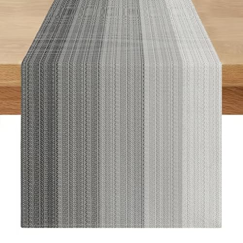 Camino de Mesa Gris Moderno 40 X 180 Primavera Verano Camino de Mesa Exteriores Lavable, Aspecto de Lino, Estilo Rústico Decoracion de Mesa para Comedor, Cocina, Mesa, Fiesta, Vacaciones