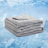 Simple&Opulence Cooling Comforter Twin Size, Summer Cooling Blanket for Hot Sleepers and Night Sweats Lightweight Breathable Bedding Comforter Cold Quilt Double Sided Smooth for Bed Sofa-Grey