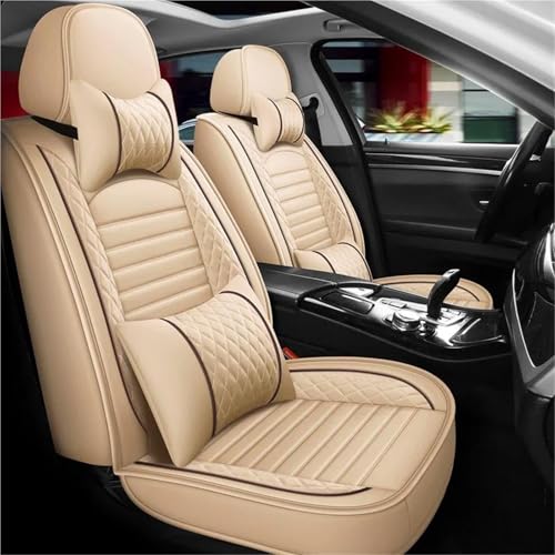 Housse de siège voiture universelle beige en simili cuir pour Tucson et Santa FE