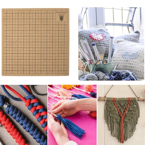 Planche macramé double face réutilisable 20,3 cm avec grille et épingles incluses - 4