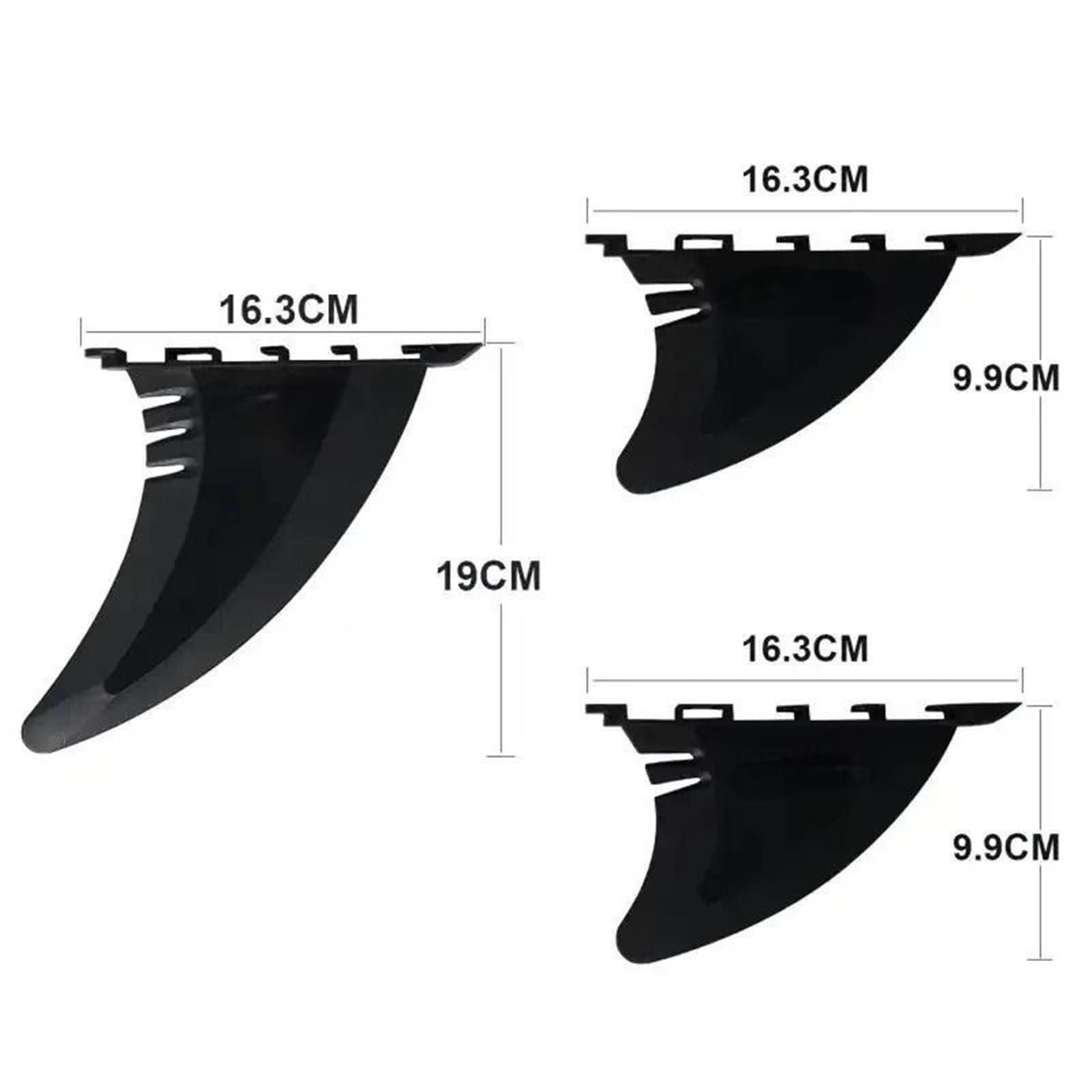 Pinna SUP Tavola da Surf Gonfiabile SUP da 9,9/19 cm, Nera/Bianca, con Pinna Centrale e Pinna Laterale, Nuovo Stile, for Sport Acquatici. Facile Installazione