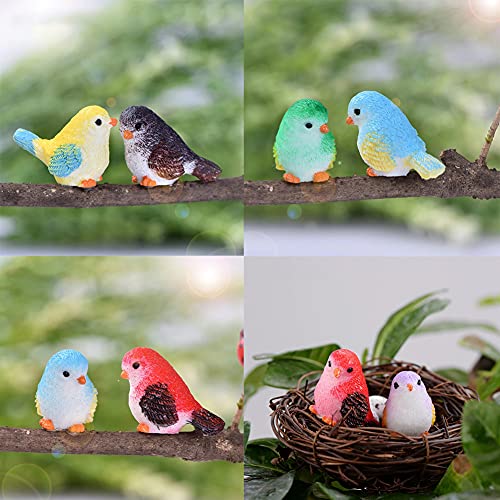 Lebery 8Pcs Mini Bird Figurines Toy Bird Figures Kids Birds Cake Topper Cupcake Topper, Miniature Bird Figures Toy Play Set, Birds Decorative Figurines Bird Model For Kids Birthday Party Baby Shower #TOP5