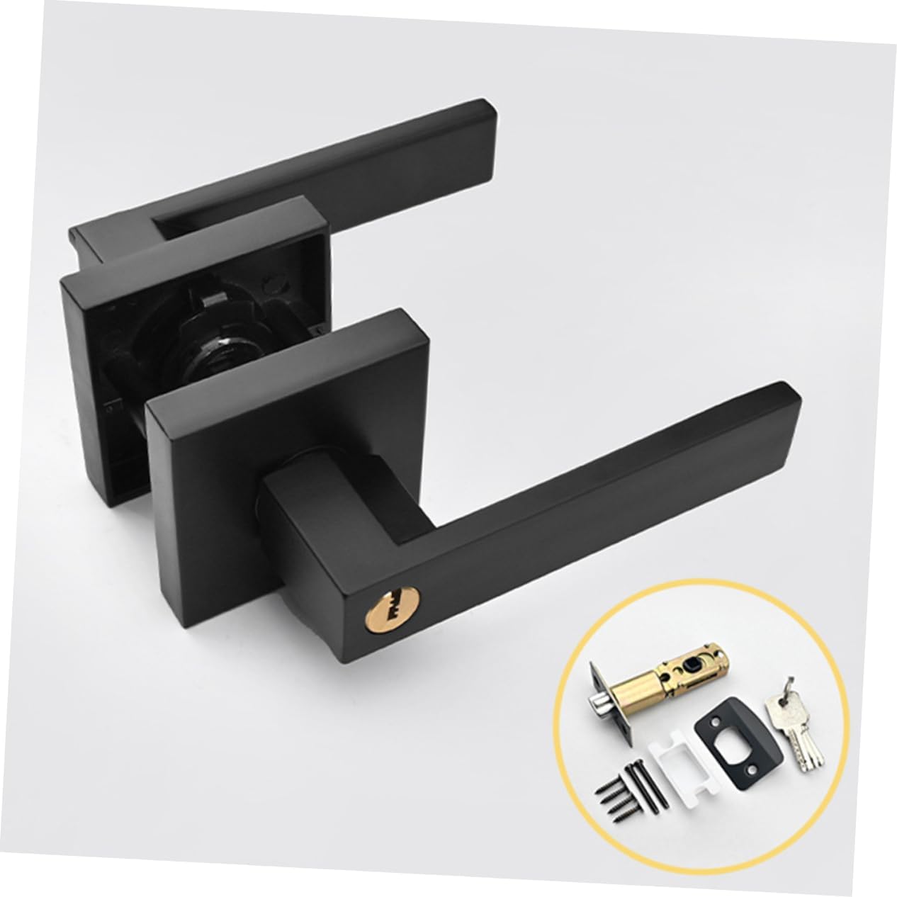 Door Knob Lock Aluminum Alloy Privacy Handle Lock for Front Install Deadbolt