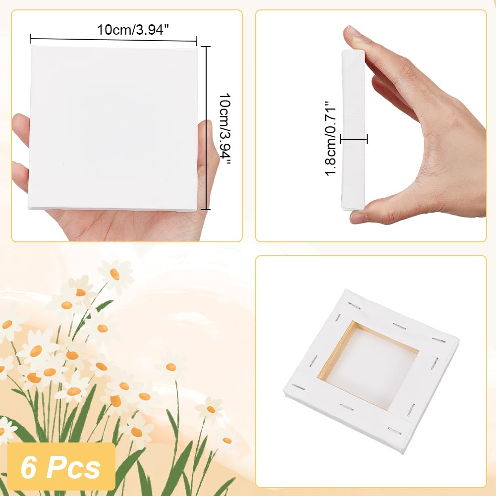 NBEADS Mini Tela, 6 Pezzi Mini Pannello da 10x10 cm 280GSM 100% Cotone Senza Acidi Tavola da Disegno per La Decorazione Artistica E Regali Artigianali Fai-da-Te