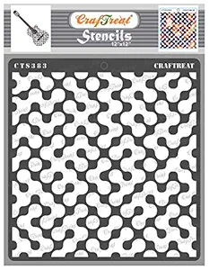 Pattern Stencils for Wall Painting - Abstract Connected Arcs - 12X12 Inches - Reusable DIY Stencils for Albums Card Making and Fabric Wall Painting - Background Stencil for Art and Craft