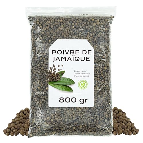 Poivre de Jamaique 800gr - Piment Jamaique - Piment de la Jamaïque Entier - Grains de Piment de la Jamaïque - Poivre de Jamaique en Vrac (800 gr, Poivre de...