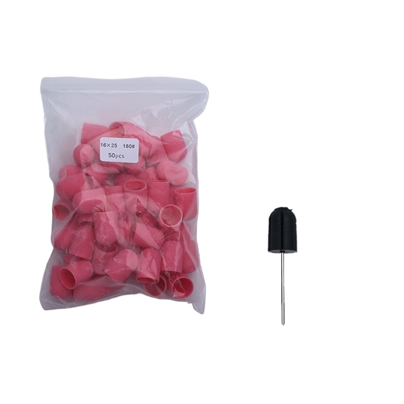 Tambores de Lijado 50 Uds. Brocas for uñas con mandril, pedicura, manicura, elimina la piel muerta, herramienta profesional de limpieza for el cuidado los pies(16-25Pink180)
