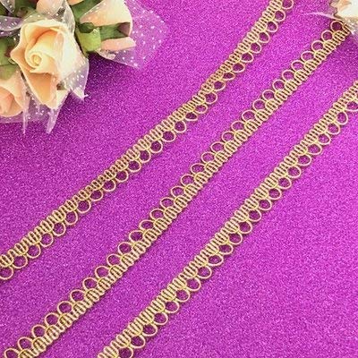 レース ゴールド 手芸 ブレード 衣装 素材 装飾 メタリックレース トーションレース チュチュレースのサムネイル