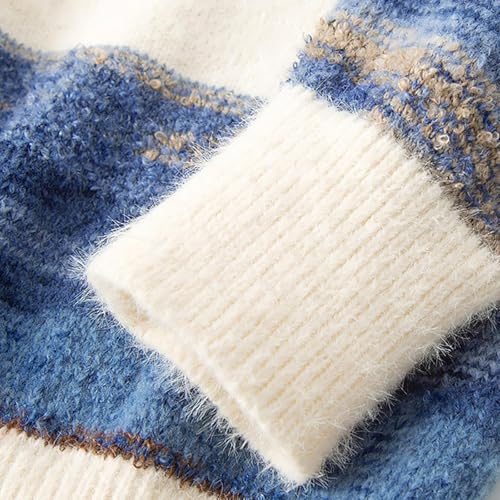 Dgoopd Knit Sweaters for Men Button Down Long Sleeve Sweater Vintage Color Block Sweater Open Front Cardigan Fall Sweaters4