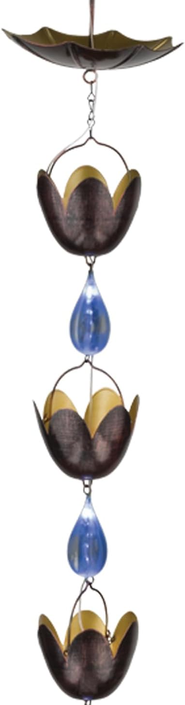 Regal Art & Gift Water Drop Solar Solar Ornament - Hanging Metal Ornament, Weather Resistant Decor for Outdoor Garden - Watering Can