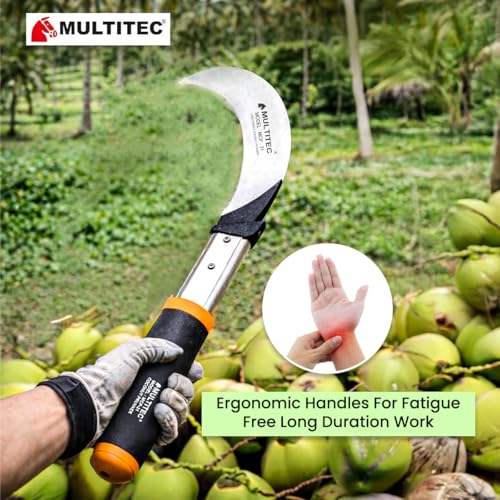 Image of MULTITEC Coconut Tree Pruner MCP31 | 500mm Alloy Steel Blade with 31 inch Aluminium Handle | Manual Coconut Cutter & Banana Stem Cutting Tool | Lightweight, Corrosion-Resistant Harvesting Saw