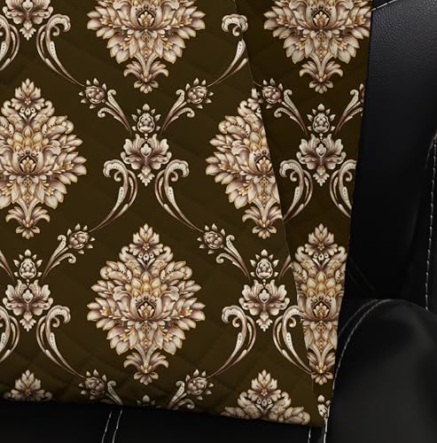Image of Decorian Premium Soft Quilted Velvet Sofa Cover Mat, Sofa Seat Runner for Couch (Coffee Damask, 4 Seater)