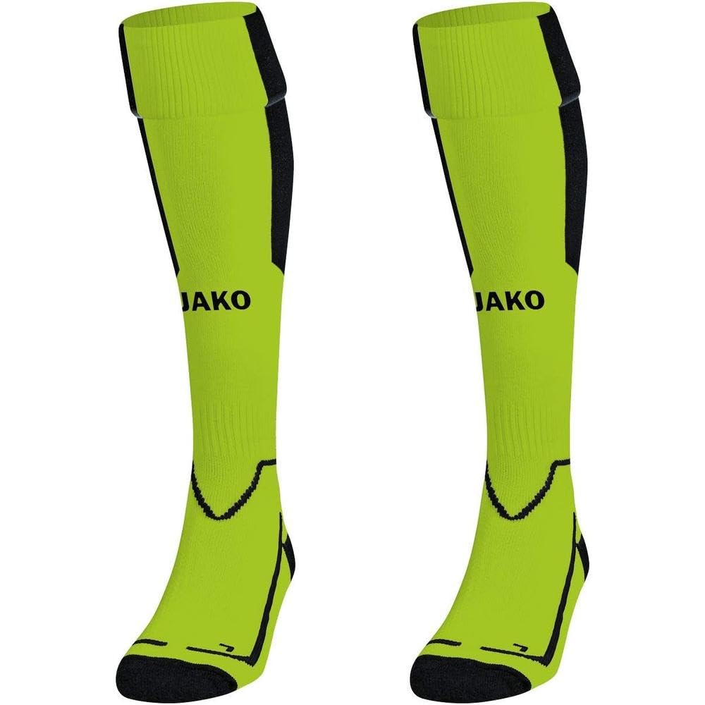 JAKO Lazio Socks Unisex Socks - Neon Green/Black, 5 (43-46)
