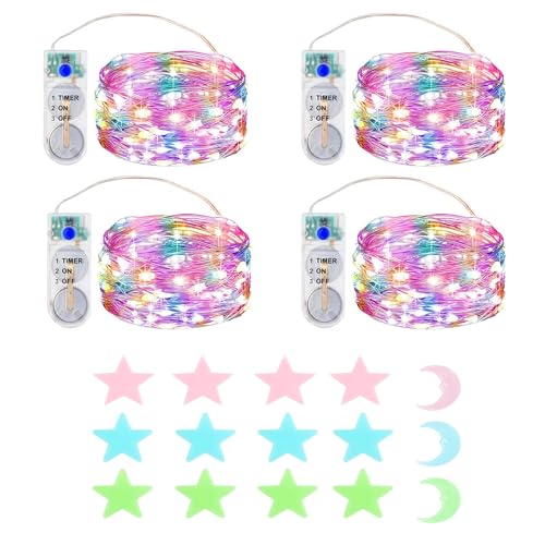 MUXIJIA 4x2M 20 LED Mini Lichterkette Innen Außen mit Timer Batterie...