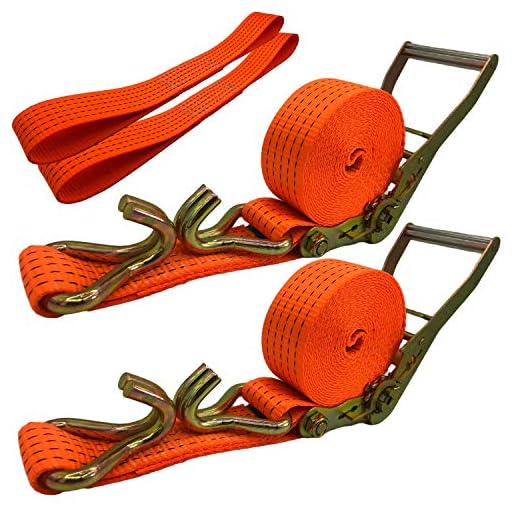 Ratchet Straps, 2" x 17' Heavy Duty Ratchet Straps Load up to 10000Lbs Cargo Straps for Trucks, tie Down Strap for Moving Appliances, Lawn Equipment, Motorcycle in a Truck