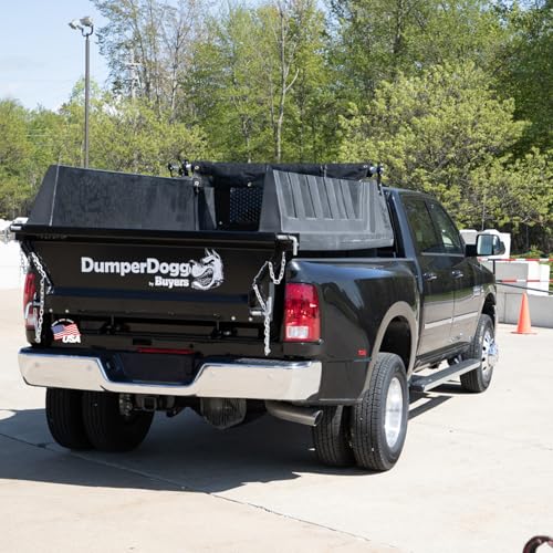 Image of Buyers Products DumperDogg 5532000 8 Foot Poly Dump Body Insert, Corrosion Resistant Powdercoat Frame W /Polymer Insert, Truck Dump Body Insert W /Indicator Kit for 8 Foot Domestic Truck Bed