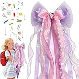 URYVAIW Schultütenschleife im Herz Design (1 Stück) – 60x20cm Große Zuckertüten Schleife für Mädchen & Jungen, Wunderschöne Deko für Schulanfang und Einschulung, Ideal als Bastelset für die Schultüte