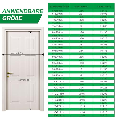 Fliegengitter Balkontür Magnet, 75x200cm Insektenschutz Balkontür 3.8cm Breites Klettband Stärkere Magneten Ohne Bohren für Wohnzimmer Terrassentür Schwarz