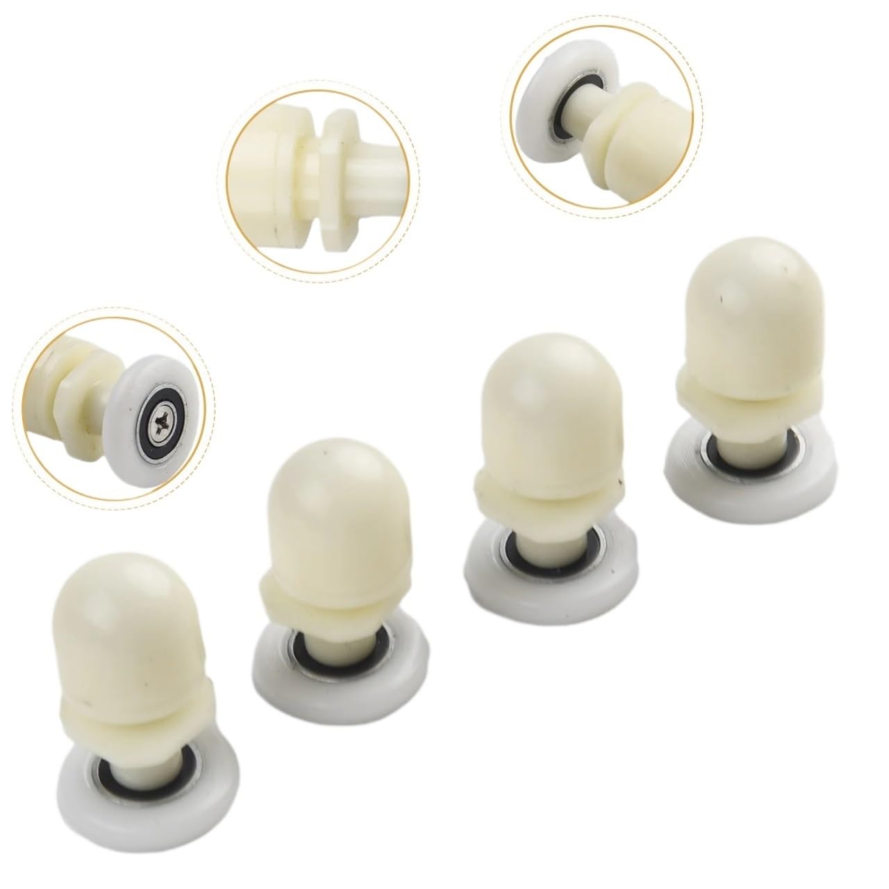 Shower Door Rollers Pulleys Shower Door Rollers for Enclosures Runners Cabins 4 Pcs Accessories Diameter 19/23/25mm