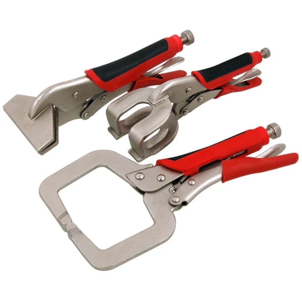 3pc Welding Locking C Clamp Tool Set Mole Mega Grip Pliers Sheet Metal