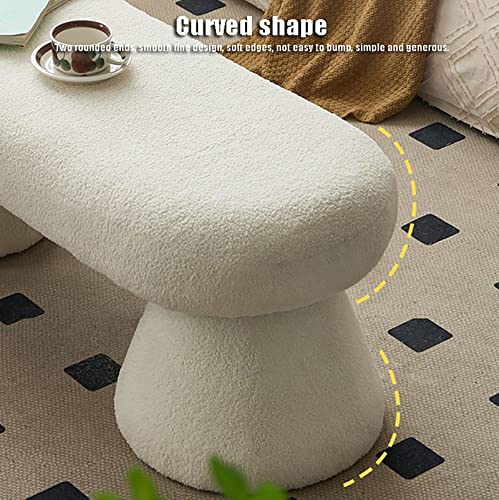 Banco tapizado Sherpa y mesa de centro rectangular para dormitorio y sala de estar 7