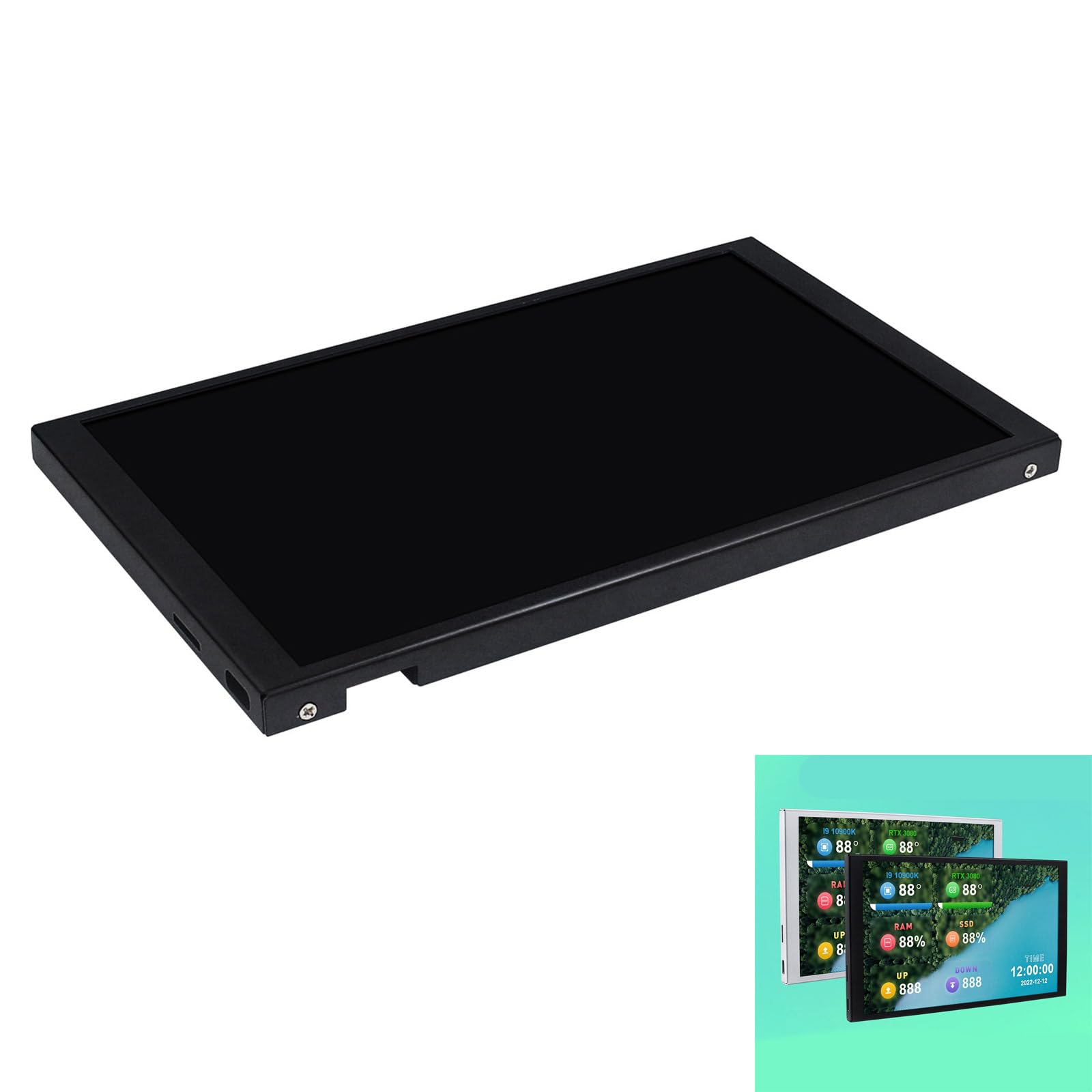 Monitor portatile IPS da 8 pollici, riproduzione automatica con telaio in alluminio per schermo secondario desktop Plug & Play Monitor secondario in alluminio 2025